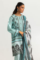UAE- 3PC Lawn Printed Suit