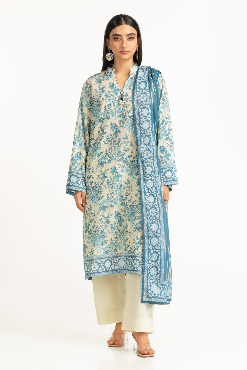 UAE- 3PC Lawn Printed Suit