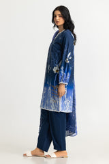 UAE- 3PC Lawn Printed Suit With Chiffon Embroidered Dupatta