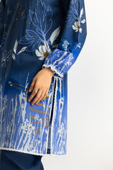 UAE- 3PC Lawn Printed Suit With Chiffon Embroidered Dupatta