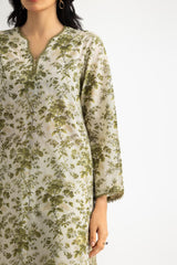 UAE-3PC Lawn Printed Suit With Denting Lawn Embroidered  Dupatta