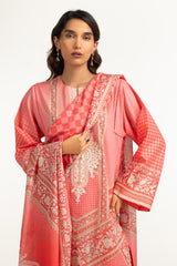 UAE-3PC Lawn Printed Suit With Embroidered IUSTKSD-2104