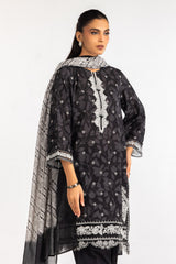 UAE-3PC Lawn Printed Suit With Embroidered IUSTKSD-2106