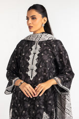 UAE-3PC Lawn Printed Suit With Embroidered IUSTKSD-2106