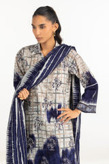 UAE-3PC Lawn Printed Suit With Embroidered IUSTKSD-2119