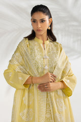 UAE-3PC Lawn Printed Suit With Embroidered IUSTKSD-2123
