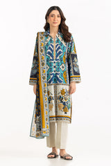 UAE-3PC Lawn Printed Suit With Embroidered IUSTKSD-2187