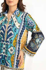 UAE-3PC Lawn Printed Suit With Embroidered IUSTKSD-2187