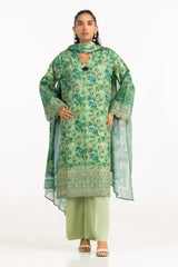 UAE-3PC Lawn Printed Suit With Embroidered IUSTKSD-2189