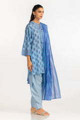 UAE- 3PC Lawn Printed Suit With Embroidered