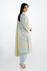 UAE-3PC Lawn Printed Suit With Embroidered IUSTKSD-2255