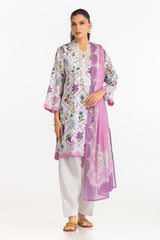UAE-3PC Lawn Printed Suit With Embroidered IUSTKSD-2261