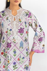 UAE-3PC Lawn Printed Suit With Embroidered IUSTKSD-2261
