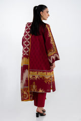 UAE-3PC Lawn Printed Suit With Embroidered