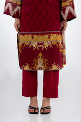 UAE-3PC Lawn Printed Suit With Embroidered