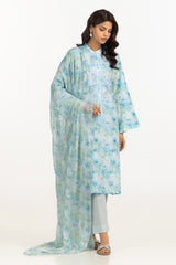 UAE-3PC Lawn Printed Suit With Embroidered IUSTKSD-2299