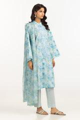 UAE-3PC Lawn Printed Suit With Embroidered IUSTKSD-2299