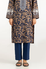 UAE-3PC Lawn Printed Suit With Embroidered