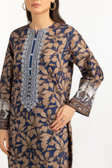 UAE-3PC Lawn Printed Suit With Embroidered