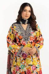 UAE-3PC Lawn Printed Suit With Embroidered IUSTKSD-2305