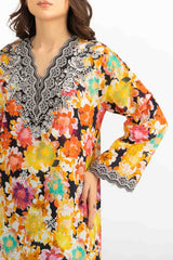 UAE-3PC Lawn Printed Suit With Embroidered IUSTKSD-2305