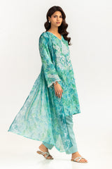 UAE- 3PC Lawn Printed Suit With Embroidered