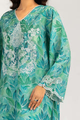 UAE- 3PC Lawn Printed Suit With Embroidered