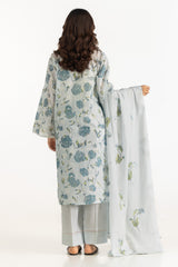 UAE-3PC Lawn Printed Suit With Embroidered IUSTKSD-2314