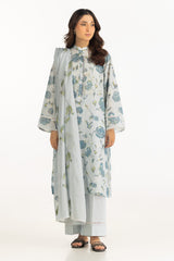 UAE-3PC Lawn Printed Suit With Embroidered IUSTKSD-2314