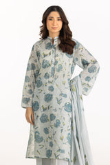 UAE-3PC Lawn Printed Suit With Embroidered IUSTKSD-2314