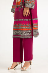 UAE- 3PC Lawn Printed Suit With Embroidered