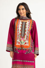 UAE- 3PC Lawn Printed Suit With Embroidered