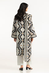 UAE- 3PC Lawn Printed Suit With Embroidered