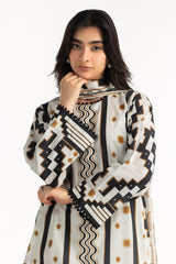 UAE- 3PC Lawn Printed Suit With Embroidered