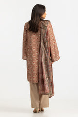 UAE-3PC Lawn Printed Suit With Embroidered