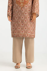 UAE-3PC Lawn Printed Suit With Embroidered
