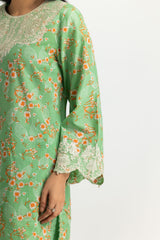 UAE- 3PC Lawn Printed Suit With Embroidered