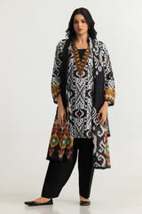 UAE- 3PC Lawn Printed Suit With Embroidered