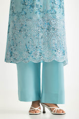 UAE-3PC Lawn Printed Suit With Embroidered