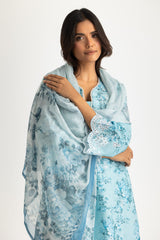 UAE-3PC Lawn Printed Suit With Embroidered