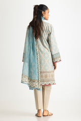 UAE-3PC Lawn Printed Suit With Embroidered