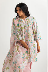 UAE-3PC Lawn Printed Suit With Embroidered