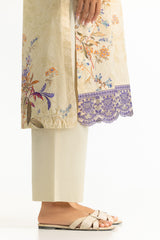 UAE-3PC Lawn Printed Suit With Embroidered