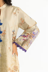 UAE-3PC Lawn Printed Suit With Embroidered