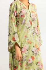 UAE- 3PC Lawn Printed Suit With Embroidered