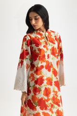 UAE- 3PC Lawn Printed Suit With Embroidered
