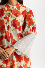 UAE- 3PC Lawn Printed Suit With Embroidered