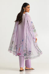 UAE- 3PC Lawn Printed Suit With Embroidered