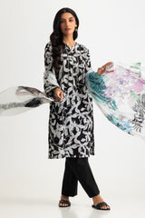 UAE- 3PC Lawn Printed Suit With Embroidered