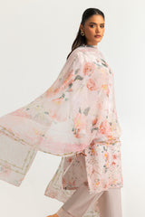 UAE- 3PC Lawn Printed Suit With Embroidered